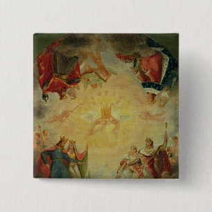 Glory of St. Genevieve 2 Inch Square Button