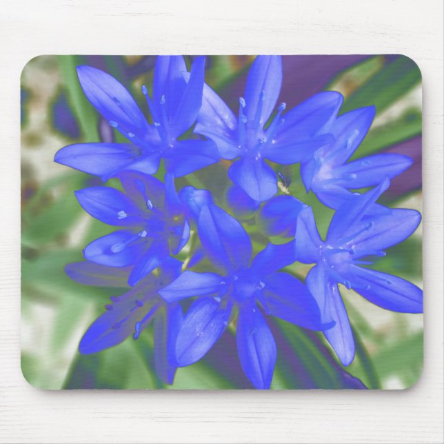 Glory Of The Snow Fluorescent Blue Mousepad (Front)