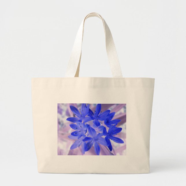 Glory Of The Snow Shocking Blue Jumbo Tote Bag (Front)