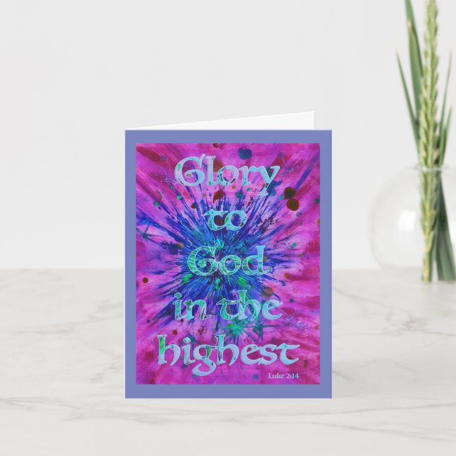 Glory to God Bible Quote Personalized Holiday Card (Front)