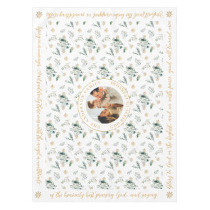Glory to God Bible Verse Christmas Greenery Tablecloth