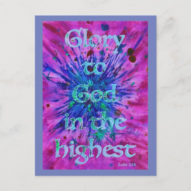 'Glory to God in the Highest' Bible christmas art Holiday Postcard (Front)