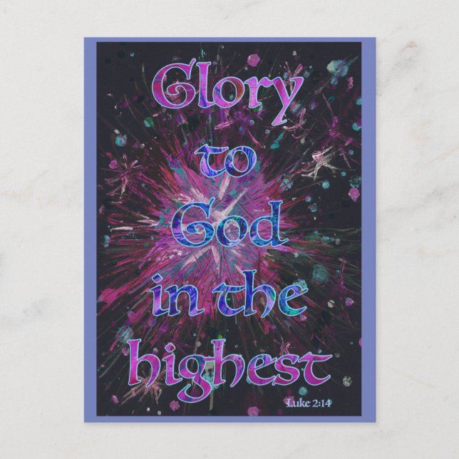 'Glory to God in the Highest' Bible christmas art Holiday Postcard (Front)