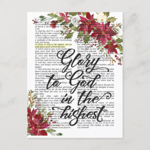 Glory to God in the Highest Bible Verse Page Postcard