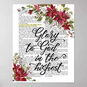 Glory to God in the Highest Bible Verse Page Poster