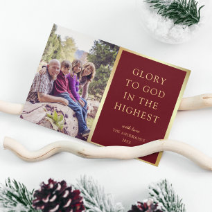 Glory To God In The Highest Christmas Photo Holiday Card