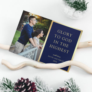 Glory To God In The Highest Christmas Photo Holiday Card