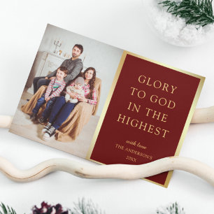 Glory To God In The Highest Christmas Photo Holiday Card