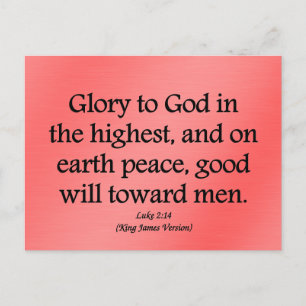 Glory to God in the highest Luke 2:14 Postcard