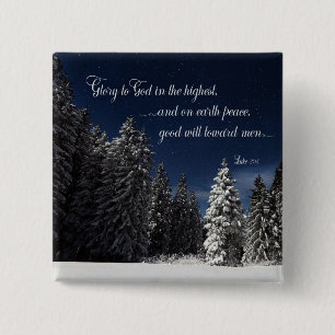 Glory to God - Luke 2:14 2 Inch Square Button