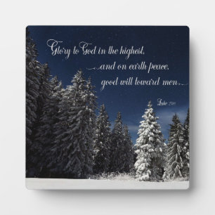Glory to God - Luke 2:14 Plaque