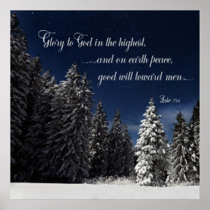 Glory to God - Luke 2:14 Poster