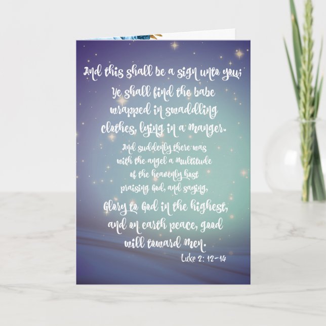 Glory to God Luke Bible Verses Christmas Card (Front)