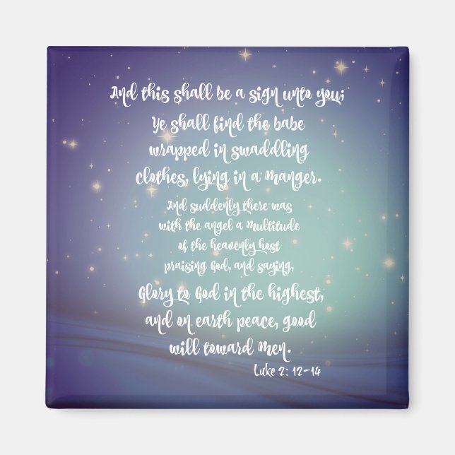 Glory to God Luke Bible Verses Christmas Magnet (Front)