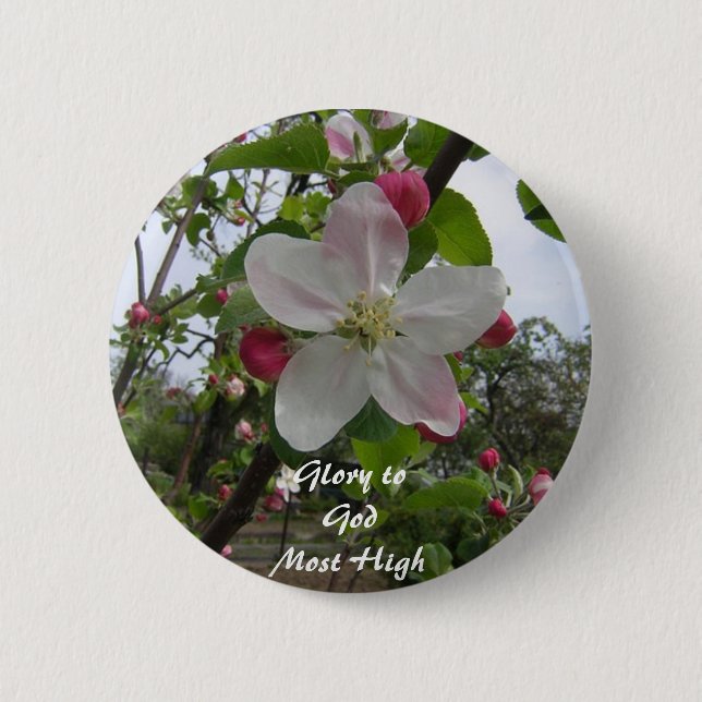 Glory to God Most High 2 Inch Round Button (Front)
