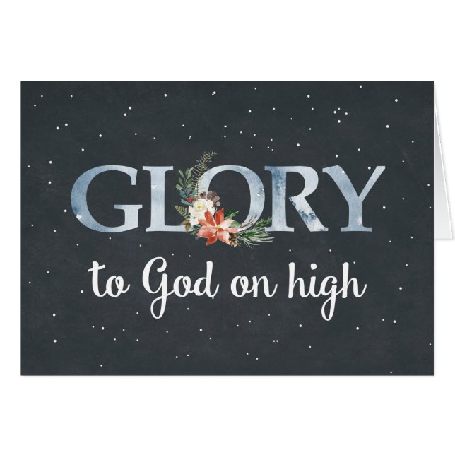 Glory to God on High Christmas Poinsettia on Black (Front Horizontal)