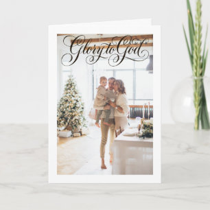 Glory to God Personalized Photo Christmas Holiday Card