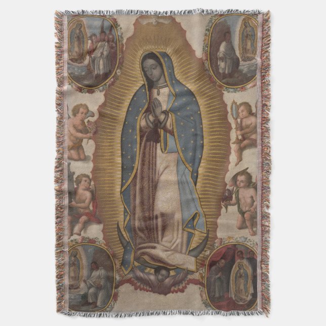 glory to guadalupe throw blanket (Front Vertical)