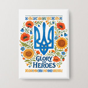 Glory to Heroes. Supporting UKRAINE Button