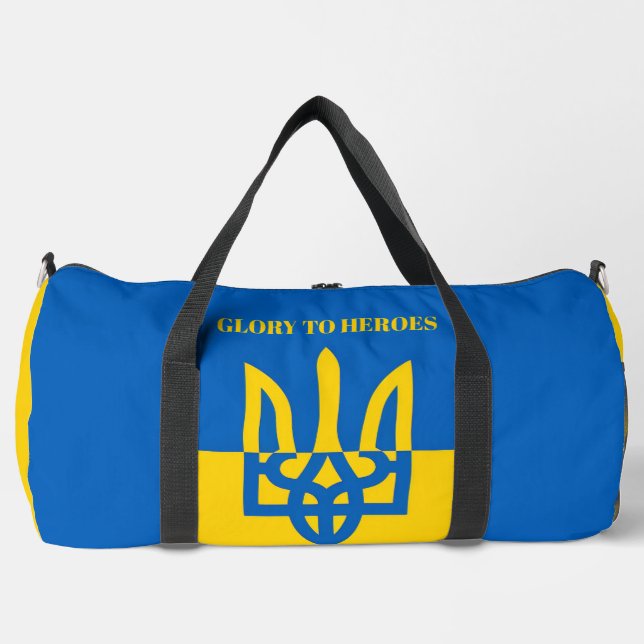 GLORY TO HEROES. UKRAINE. TRIDENT.  Large Duffle  Bag (Front)