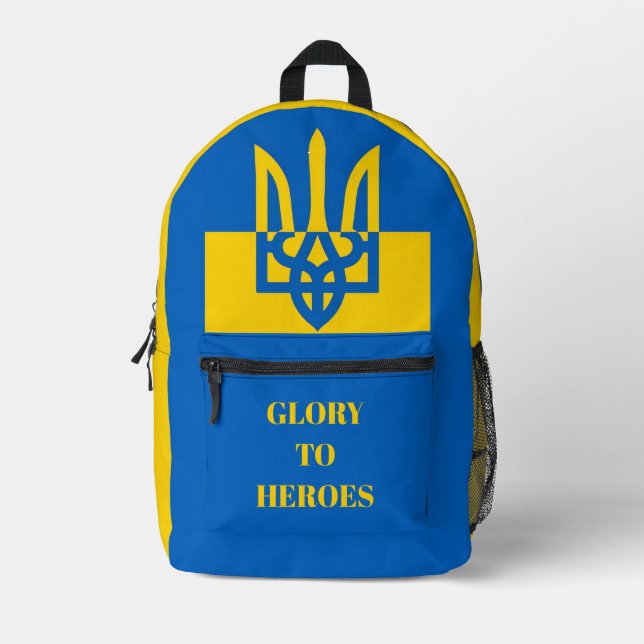 GLORY TO HEROES. UKRAINE. TRIDENT.   PRINTED BACKP BACKPACK (Front)