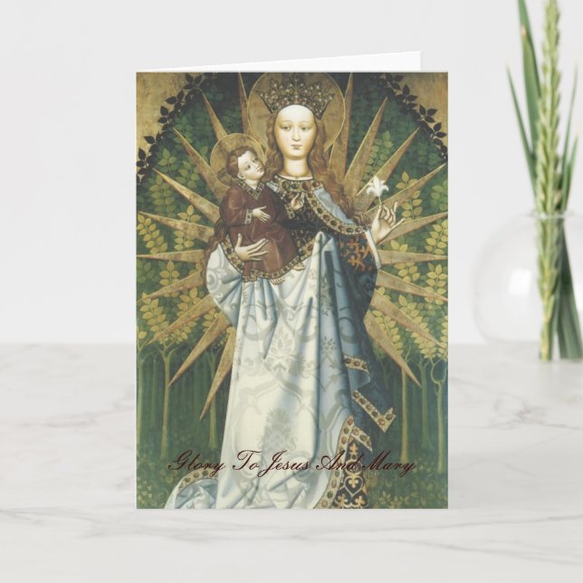glory to jesus and mary card (Front)