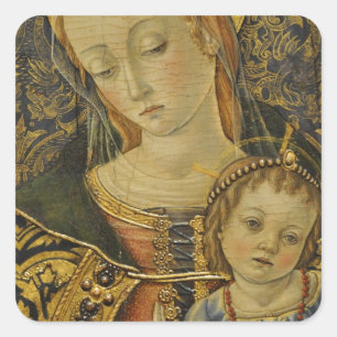 GLORY TO JESUS AND MARY SQUARE STICKER