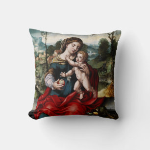 Glory To Jesus And Mary Throw Pillow