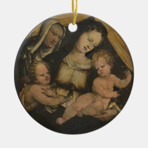 GLORY TO JESUS AND THE BLESSED VIRGIN MARY CERAMIC ORNAMENT