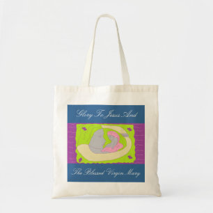GLORY TO JESUS AND THE BLESSED VIRGIN MARY TOTE BAG