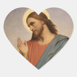 GLORY TO JESUS CHRIST HEART STICKER
