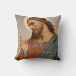 GLORY TO JESUS CHRIST THROW PILLOW