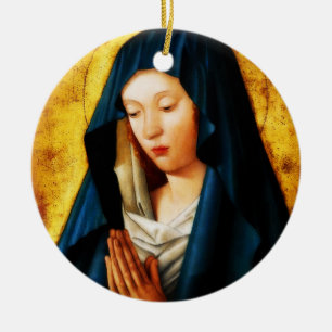 Glory To Mary Ceramic Ornament