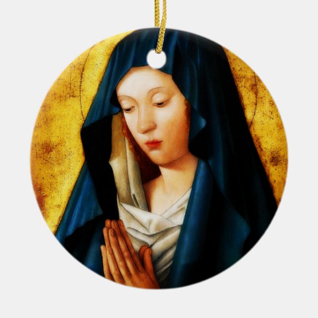 Glory To Mary Ceramic Ornament (Front)