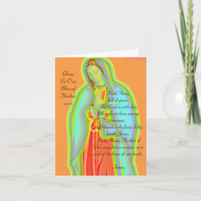 Glory To Our Blessed Mother Holiday Card (Front)