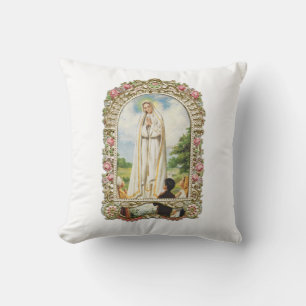 glory to our lady of fatima throw pillow