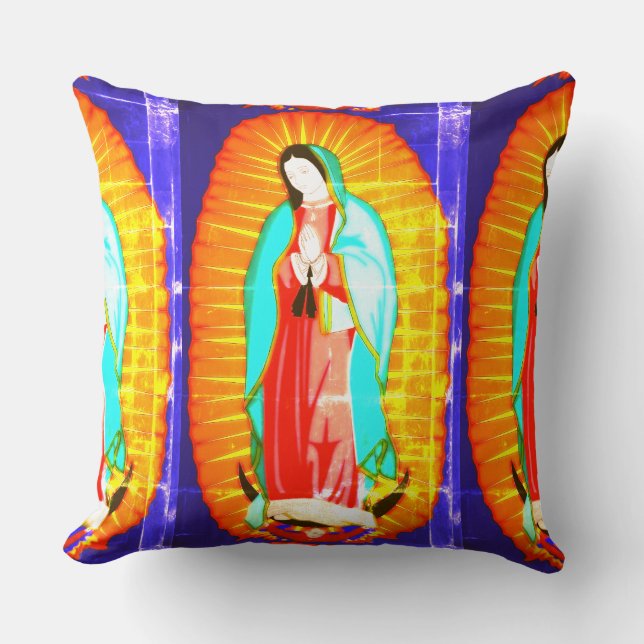 Glory To Our Lady Of Guadalupe  Throw Pillow (Front)