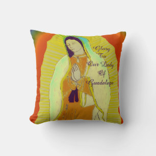 Glory To Our Lady Of Guadalupe Throw Pillow