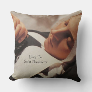 Glory To Saint Bernadette Throw Pillow