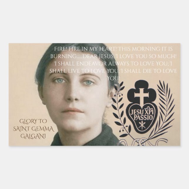 GLORY TO SAINT GEMMA GALGANI STICKER (Front)