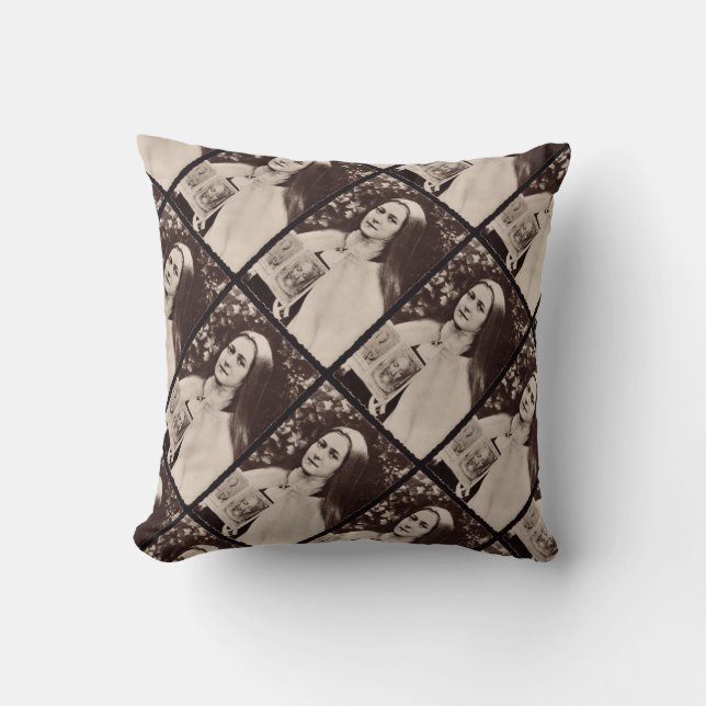 Glory To Saint Therese Throw Pillow (Front)