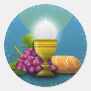 GLORY TO THE EUCHARIST CLASSIC ROUND STICKER