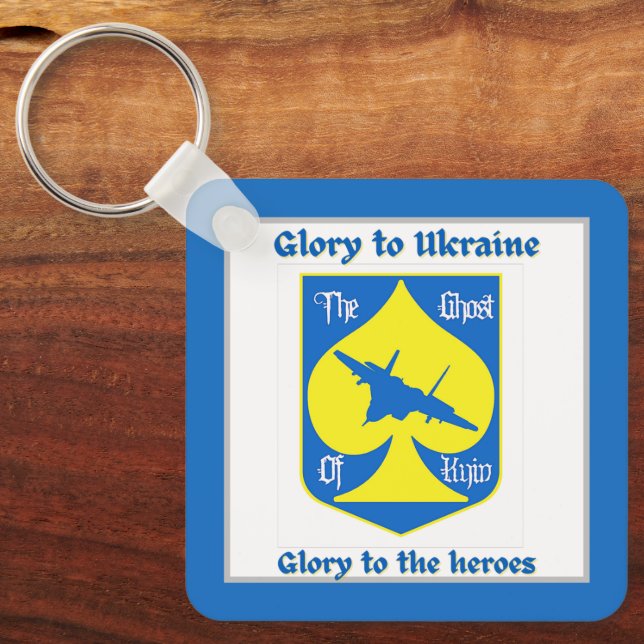 Glory To The Heroes Ukraine Fighter Ace  Keychain (Front)