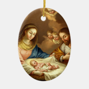 GLORY TO THE HOLY FAMILY CERAMIC ORNAMENT