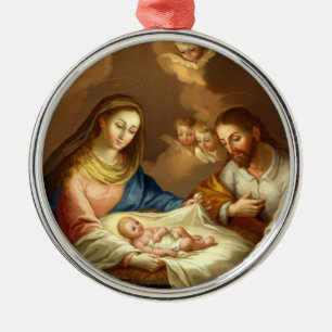 GLORY TO THE HOLY FAMILY METAL ORNAMENT
