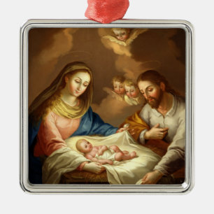 GLORY TO THE HOLY FAMILY METAL ORNAMENT