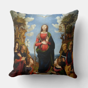 GLORY TO THE IMMACULATE CONCEPTION  THROW PILLOW
