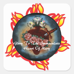 Glory To The Immaculate Heart Of Mary Square Sticker