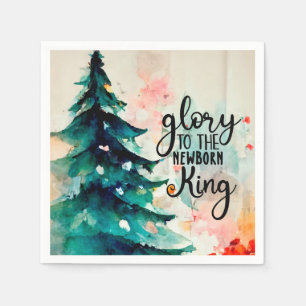 Glory to the Newborn King Christmas Carol Napkin