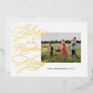 Glory to the Newborn King, Religious Christmas Foil Holiday Card